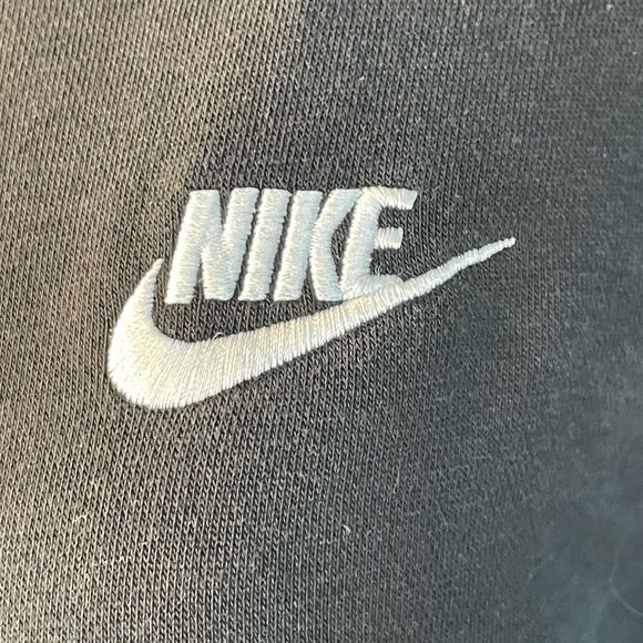 Nike NSW Essential Logo Funnel Neck Hoodie Sweatshirt Black White Fleece S - Picture 5 of 8